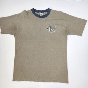 Cal Cru Vintage 90s Microstriped River Street Savannah GA Crew Neck Tee L